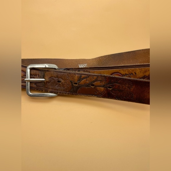 Tex Tan Embossed Leather Belt, Size 32, Vintage, Preowned - Picture 7 of 13